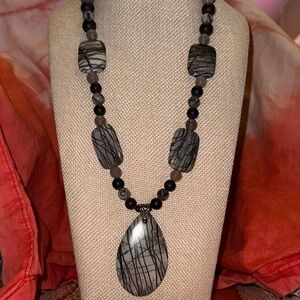 Hand Beaded Picasso Jasper Necklace